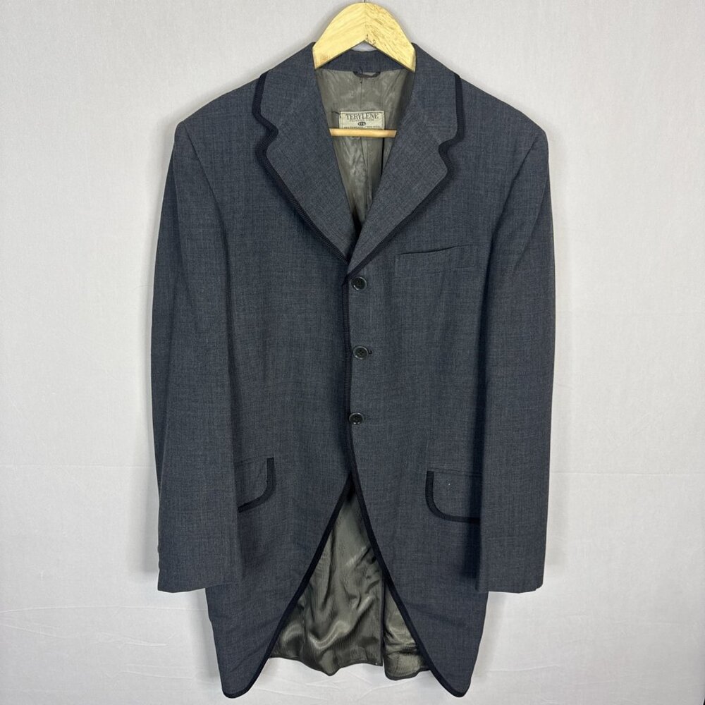 Vintage Dittrich Edmonton Riding Jacket Equestrian Style Grey Terylene Wool 40